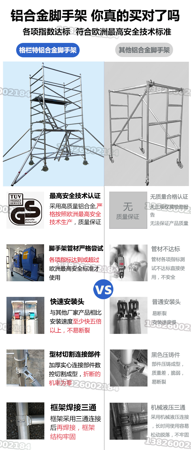 70度斜爬梯式铝合金脚手架五大优势